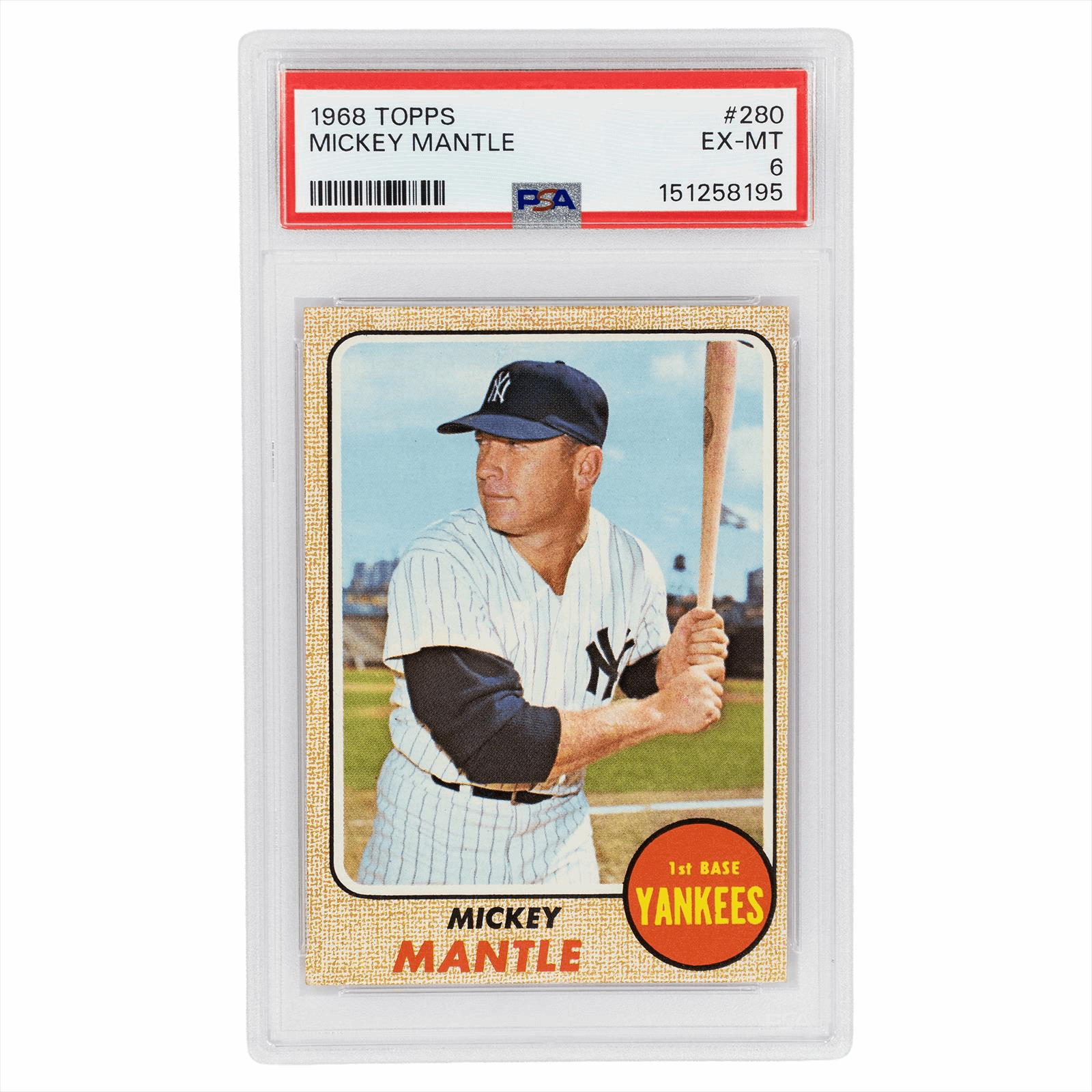 1968 Topps Mickey Mantle #280 PSA EX-MT 6 Cert #151258195