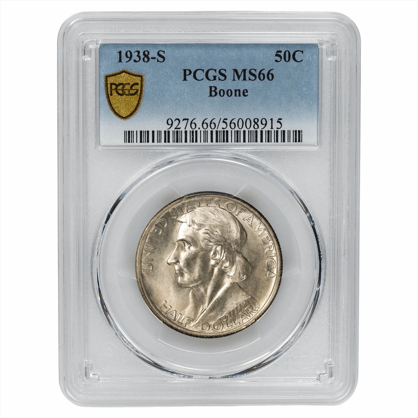 1938-S Boone Commemorative Half Dollar 50C PCGS MS 66