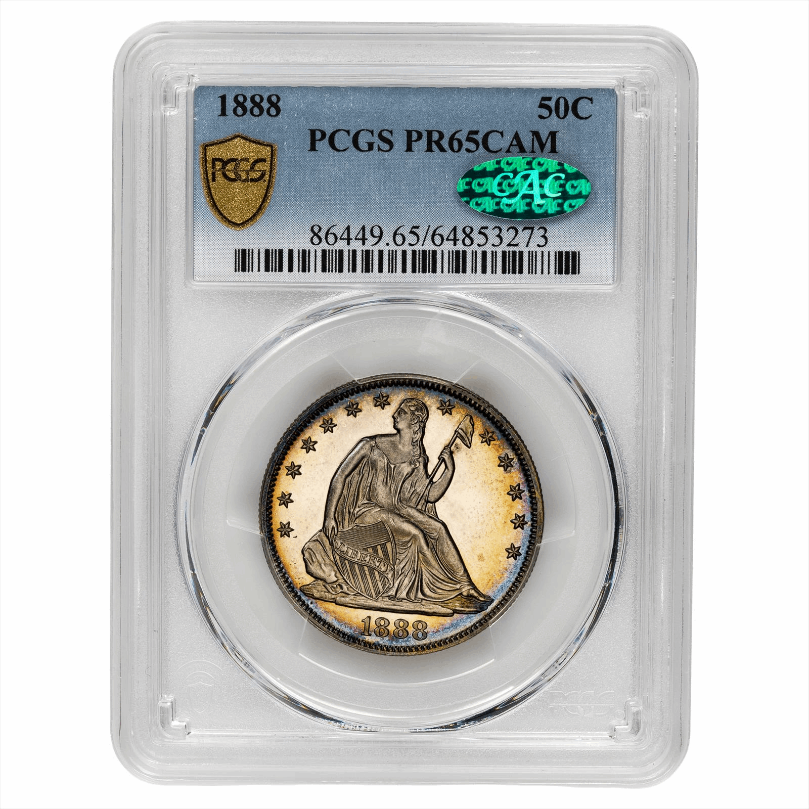 1888 Seated Liberty Half Dollar 50C PCGS PR 65 CAM CAC