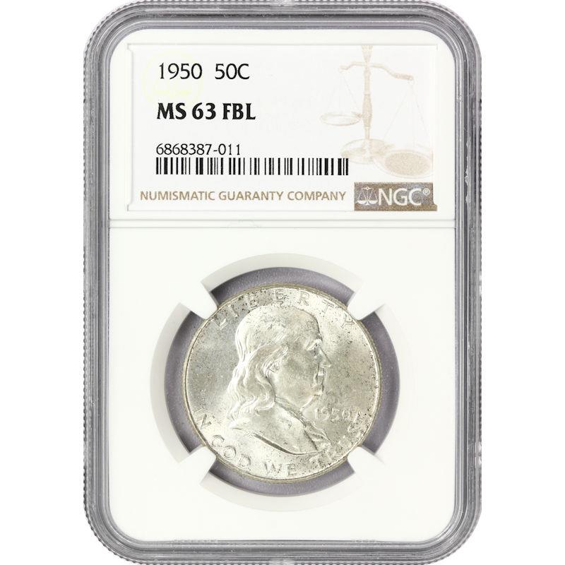 1950 50c Franklin Half Dollar NGC MS63FBL 