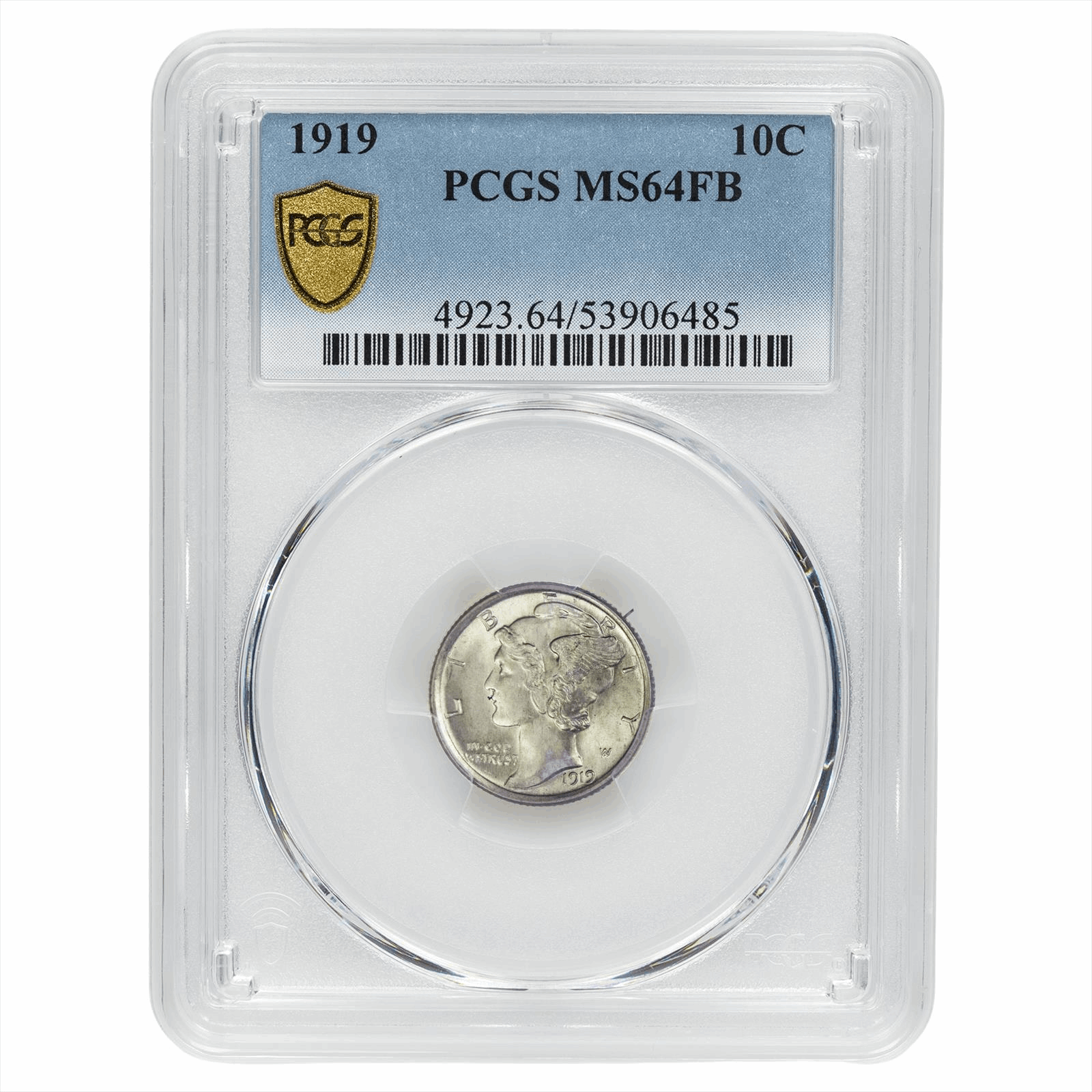 1919 Mercury Dime 10C PCGS MS 64 FB