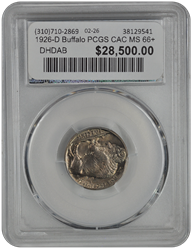 1926-D Buffalo PCGS CAC MS 66+