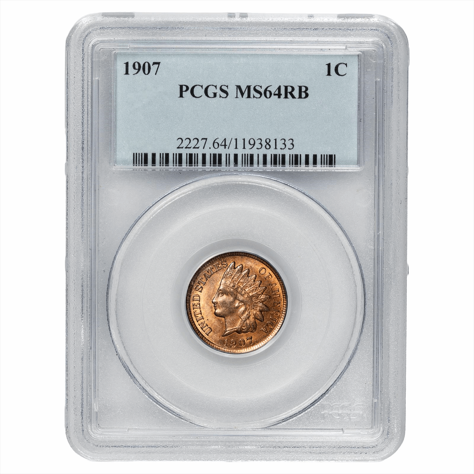 1907 Indian Head Cent 1C PCGS MS 64 RB