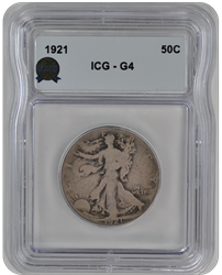 1921 Walking Liberty ICG  G4