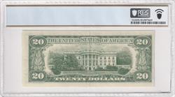 Fr. 2072-L 1977 $20 Misalignment Error Federal Reserve Note San Francisco PCGS AU58 PPQ 