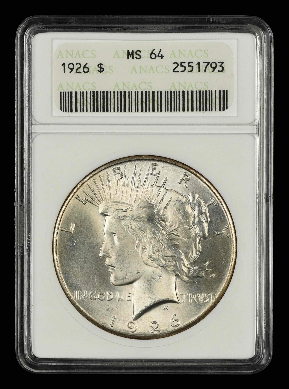 1926 $1 Soapbox ANACS MS64