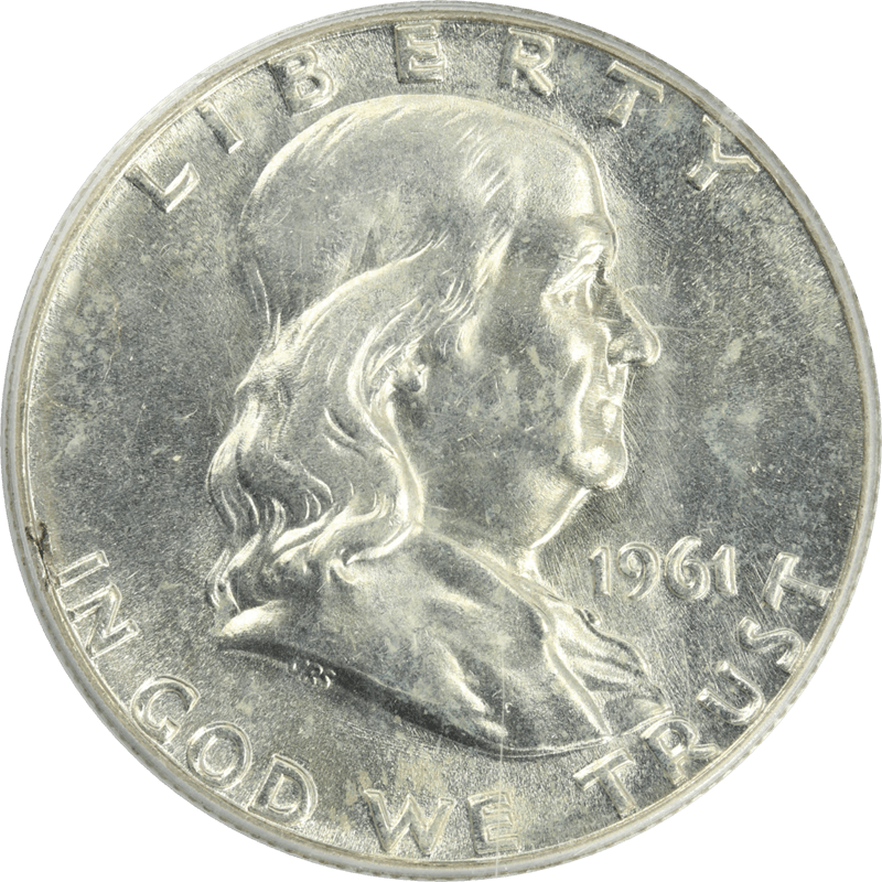 1961 Franklin Half Dollar 50c, PCGS MS 64 - Clean for the Grade