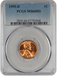 1955-D Lincoln Wheat PCGS RD 66