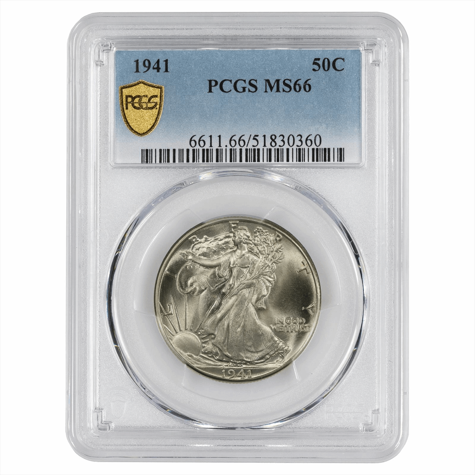 1941 Walking Liberty Half Dollar PCGS MS 66