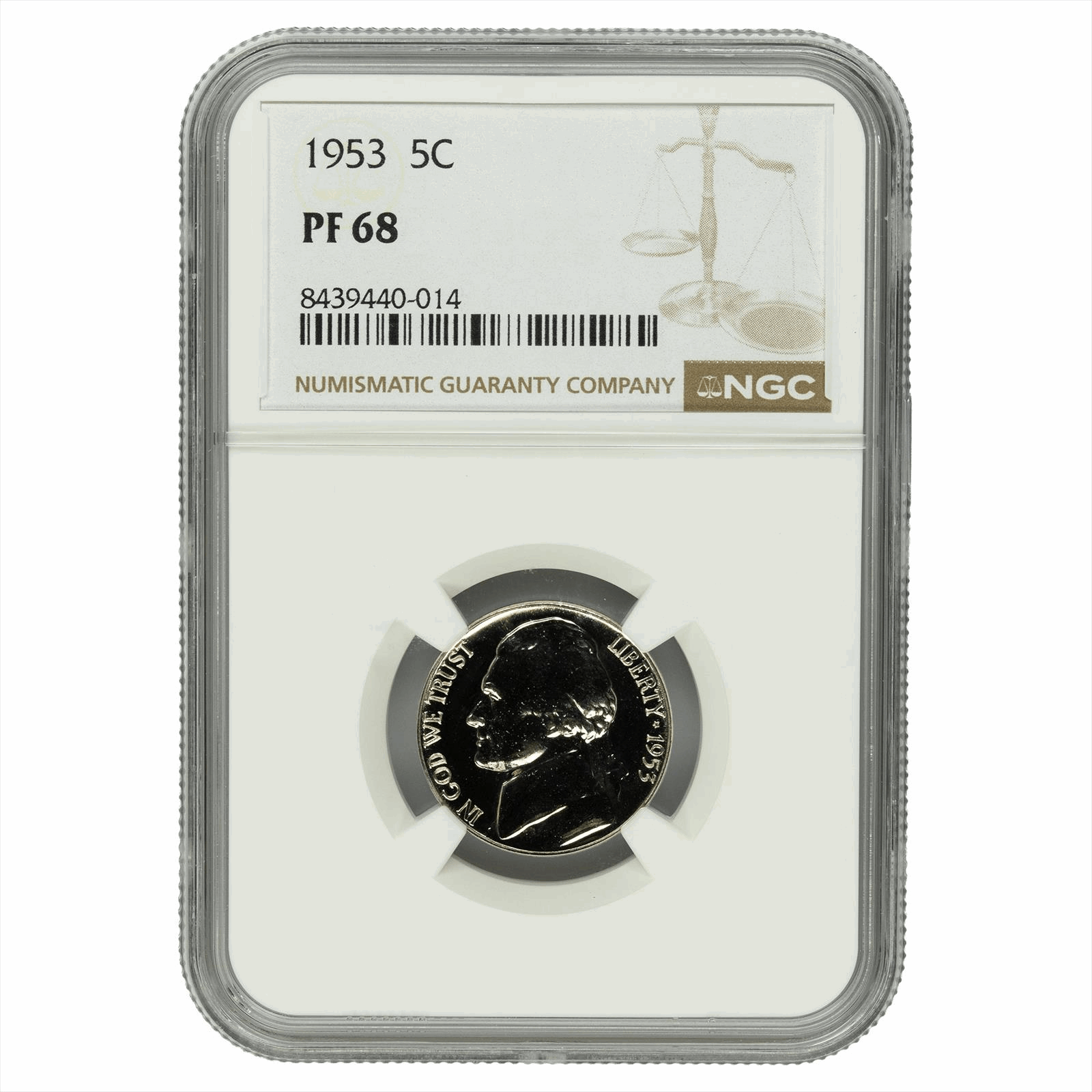 1953 Jefferson Nickel 5C NGC PF 68