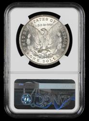 1886 $1 VAM-1A Line in 6 Top 100 Bill Fivaz Signature Label NGC MS 62