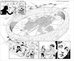 Green Lantern: New Guardians Annual #2 Page 34 & 35 Artist:  Edgar Salazar (Penciller) ,  Jason Groder (Inker) Media Type: Pen and Ink Art Type: Double Page Splash 