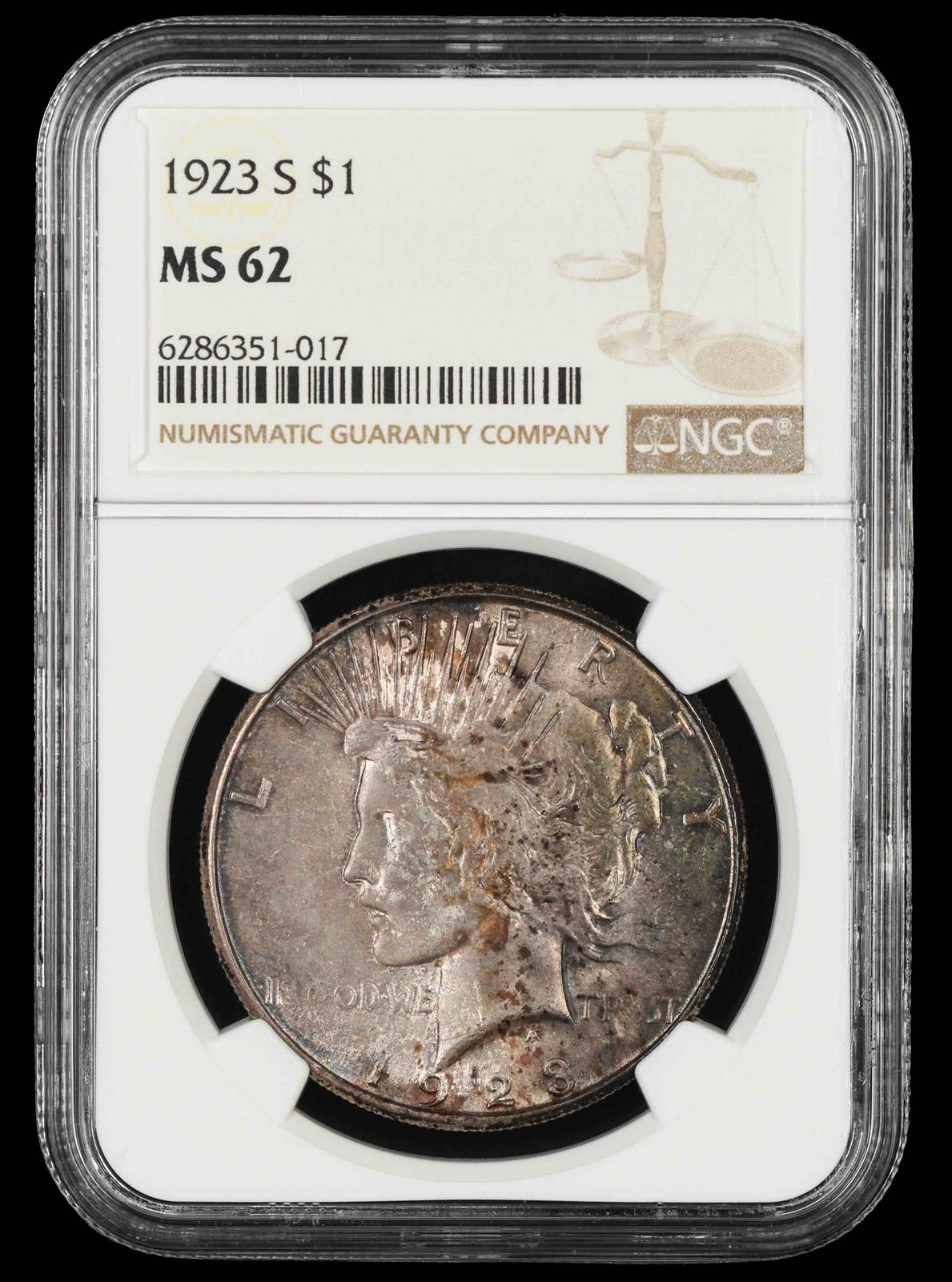 1923 S $1 NGC MS 62