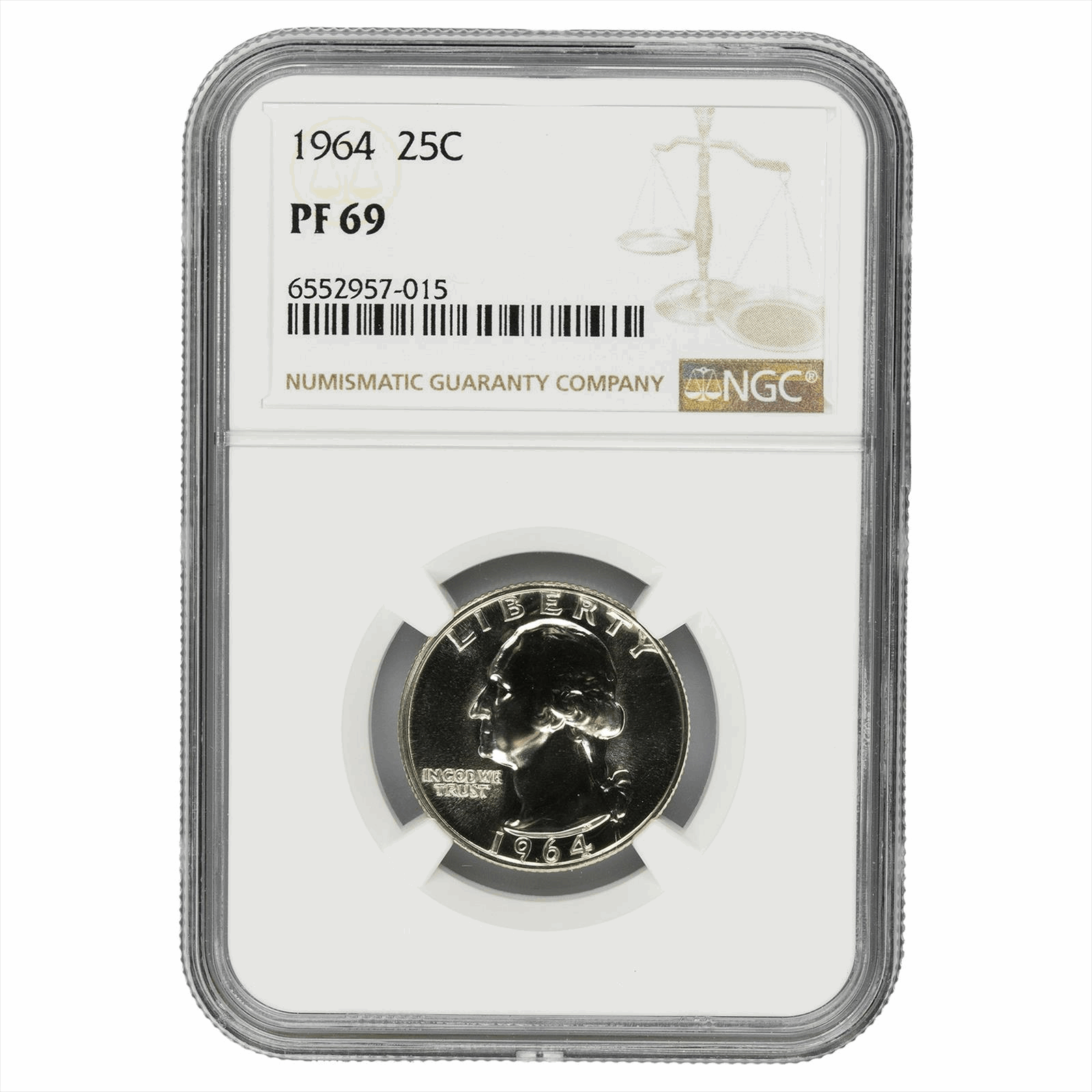 1964 Washington Quarter 25C NGC PR 69 