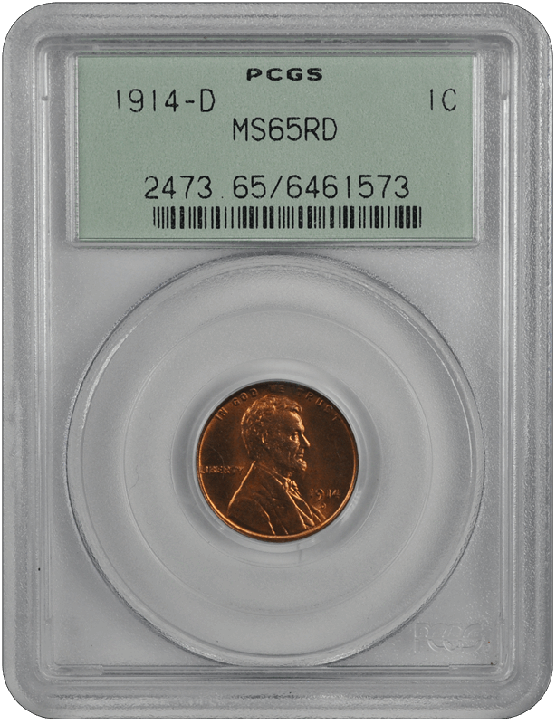 1914-D Lincoln PCGS RD 65
