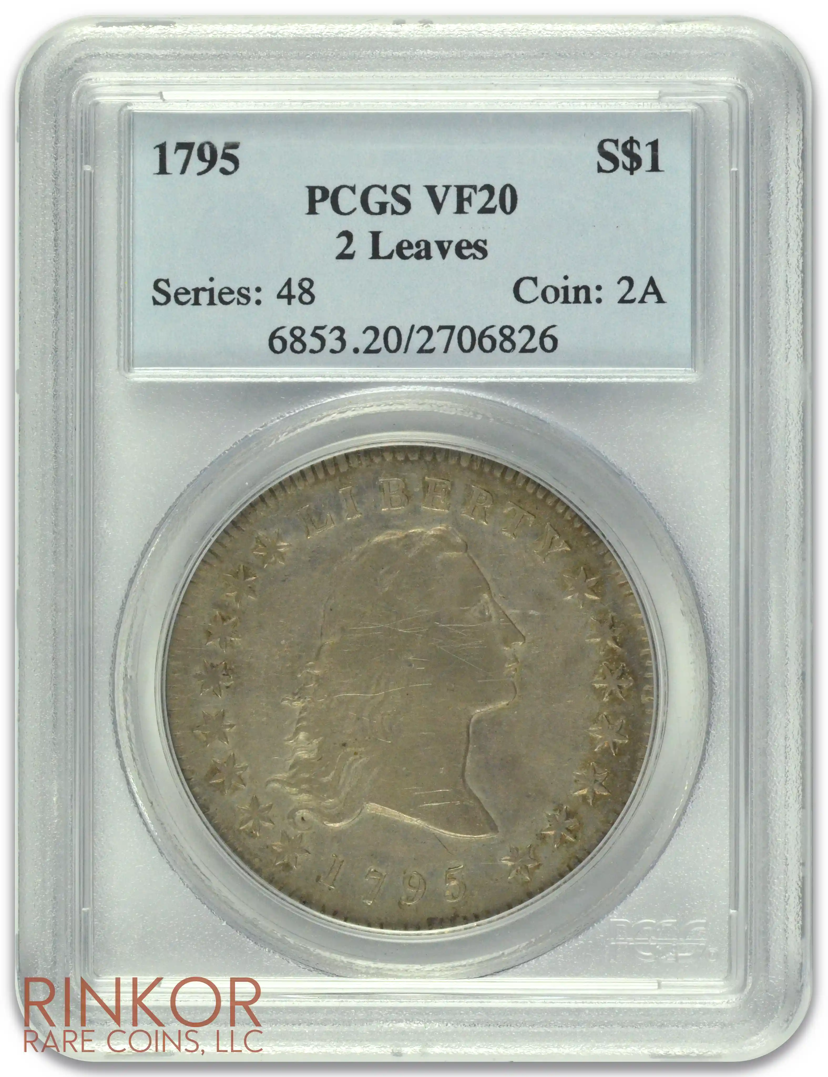 1795 $1 2 Leaves PCGS VF-20