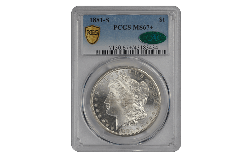 1881-S $1 Morgan Dollar PCGS  (CAC) #3431-2 MS67+