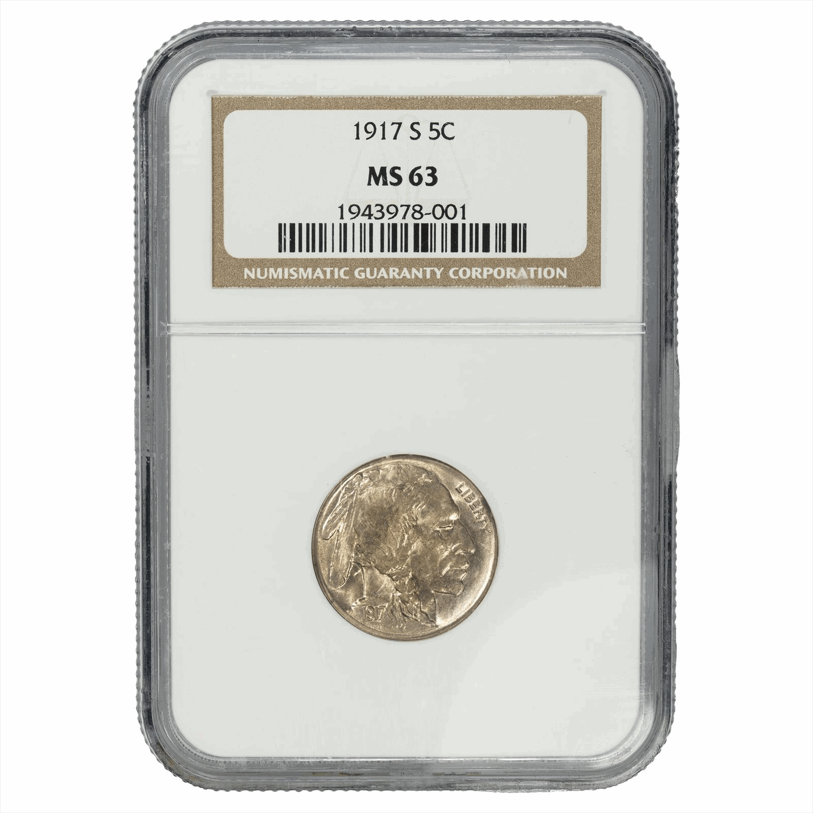 1917-S Buffalo Nickel 5C NGC MS 63
