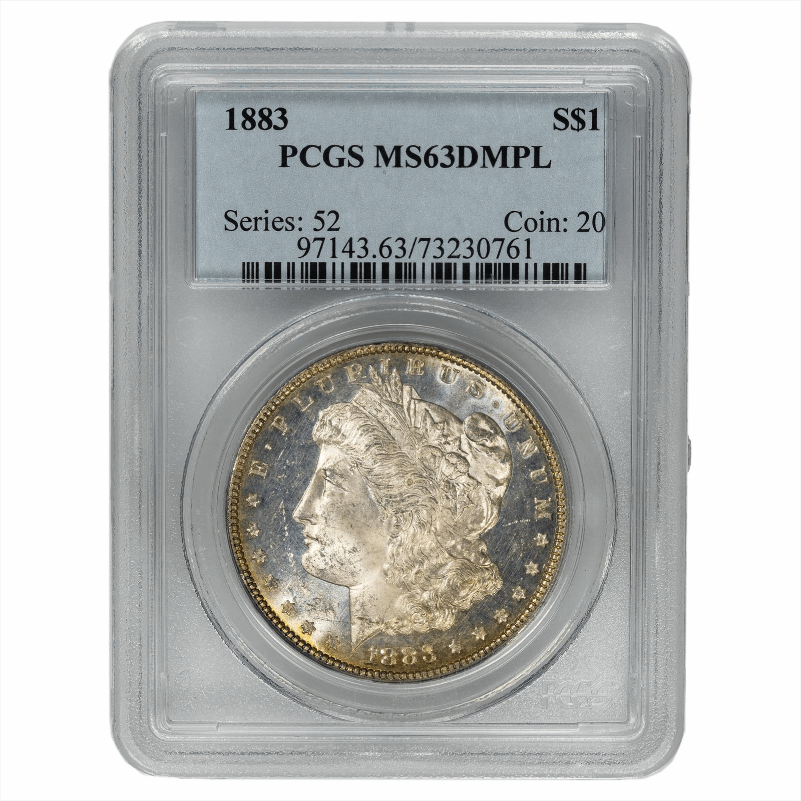 1883 $1 Morgan Silver Dollar PCGS DMPL 63 