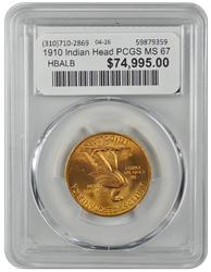 1910 Indian Head PCGS MS 67