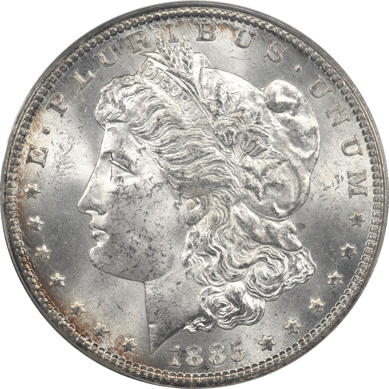 1885-CC Morgan Silver Dollar $1 PCGS MS63 CAC - Nice White Coin, Light Cameo, OGH