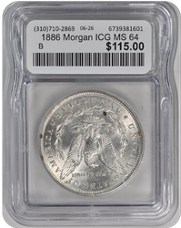 1886 Morgan ICG MS 64