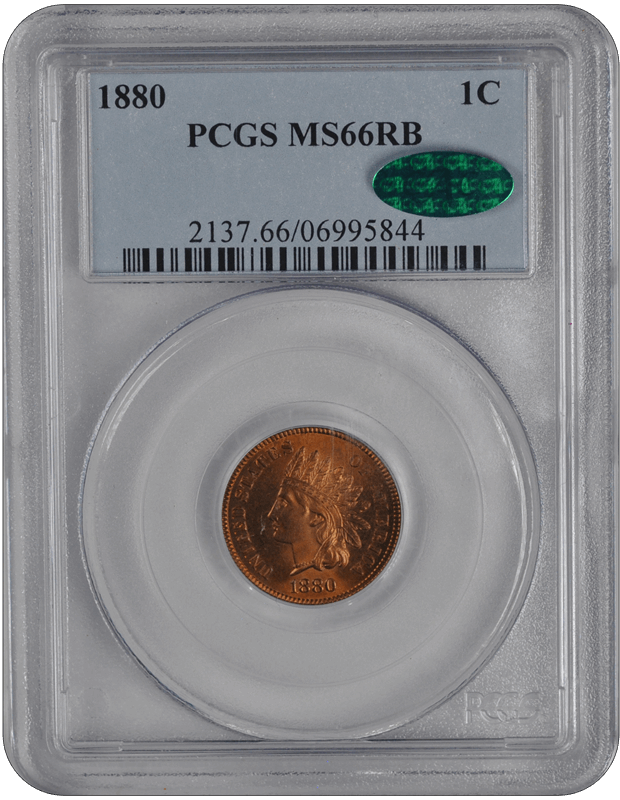 1880 Indian Head PCGS CAC RB 66