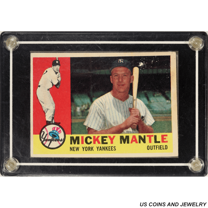 Topps 1960 #350 Mickey Mantle New York Yankees Outfield 
