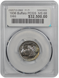 1936 Buffalo PCGS  MS 68