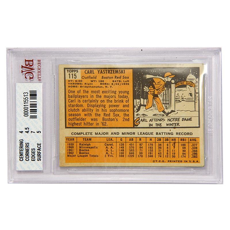 Carl Yastrzemski 1963 Topps #115 Boston Red Sox EX