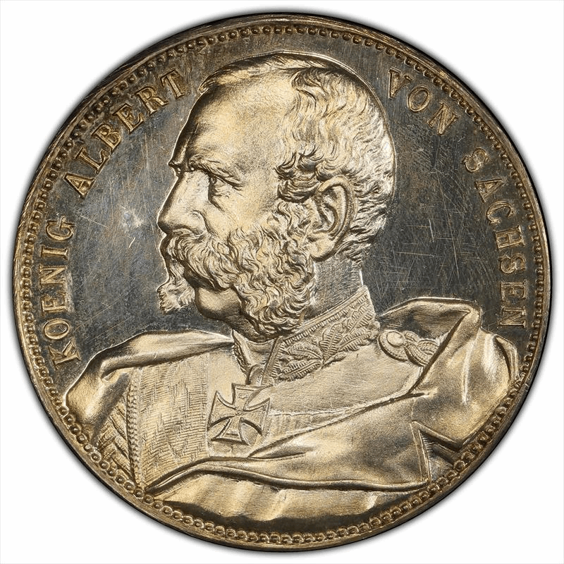 1898 King Albert Silver Medal Saxony PCGS SP63 
