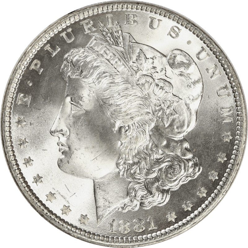 1881 Morgan Silver Dollar $1,  Gem Uncirculated