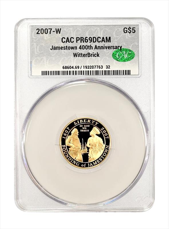 2007-W Jamestown $5 CACG PR 69 DCAM WitterBrick