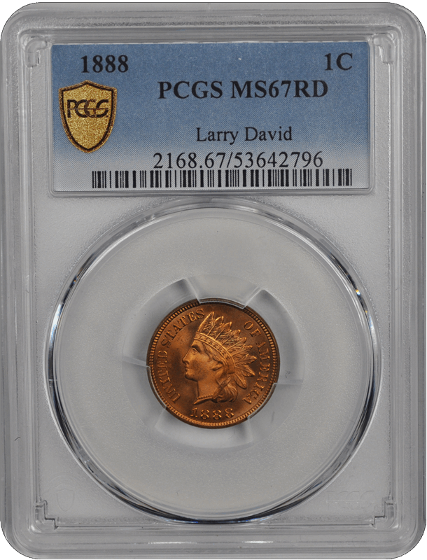 1888 Indian Head PCGS  RD 67