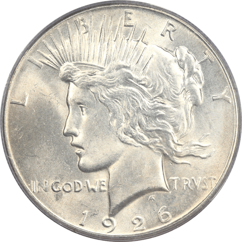 1926 Silver PEACE Dollar $1 PCGS MS63 Frosty White Choice Uncirculated