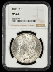 1891 $1 NGC MS 62