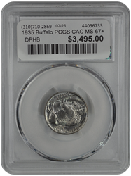 1935 Buffalo PCGS CAC MS 67+