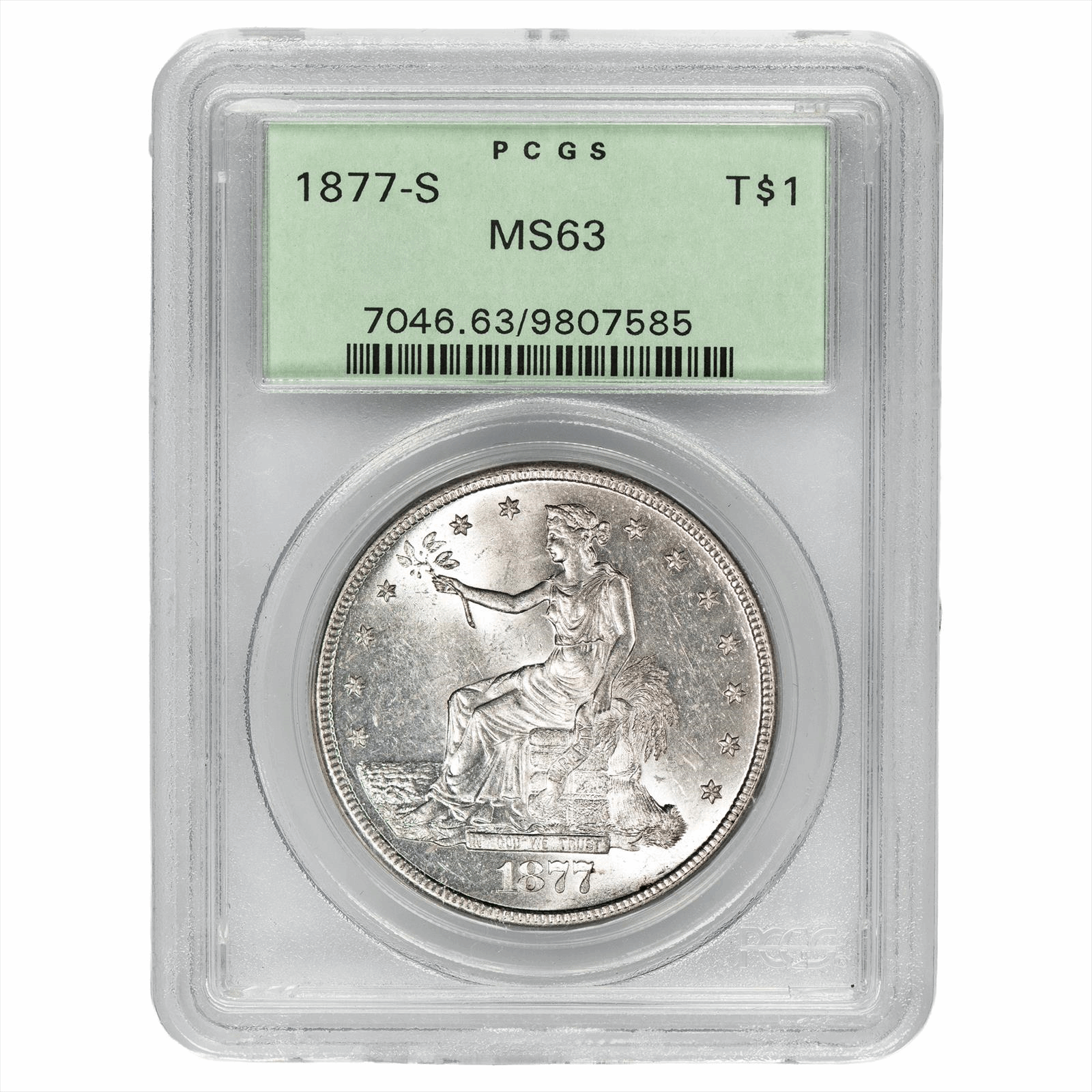1877-S Silver Trade Dollar $1 PCGS MS 63