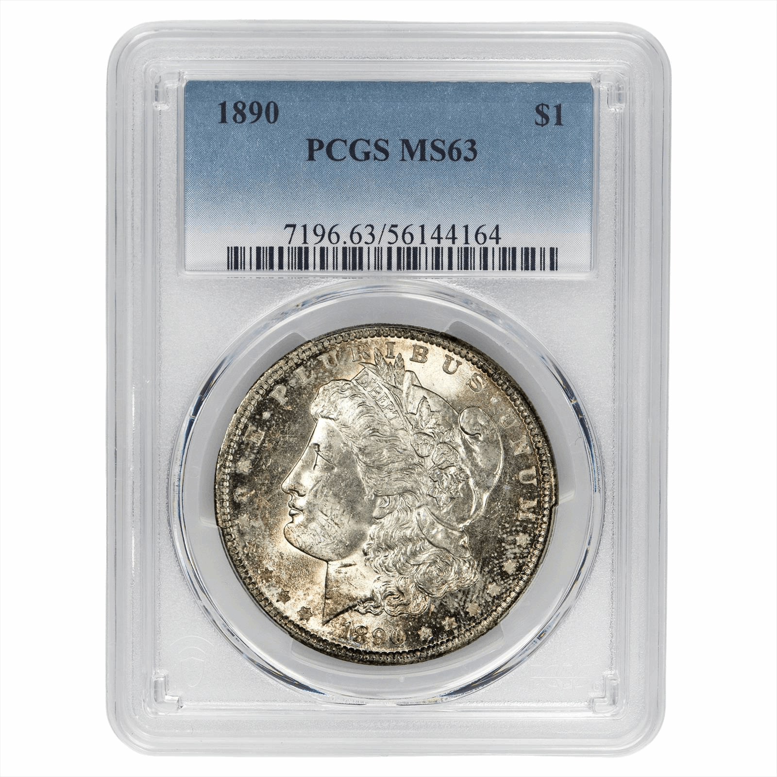 1890 Morgan Silver Dollar $1 PCGS MS 63