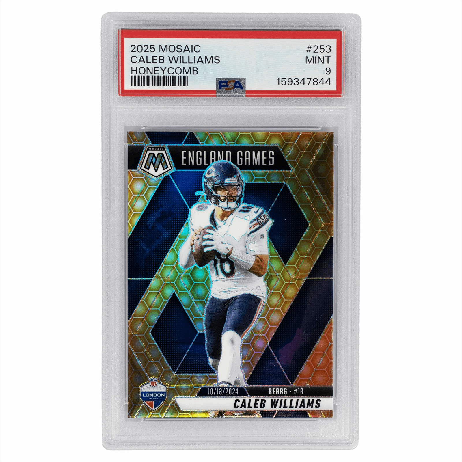 2025 Mosaic Caleb Williams Honeycomb #253 PSA MINT 9