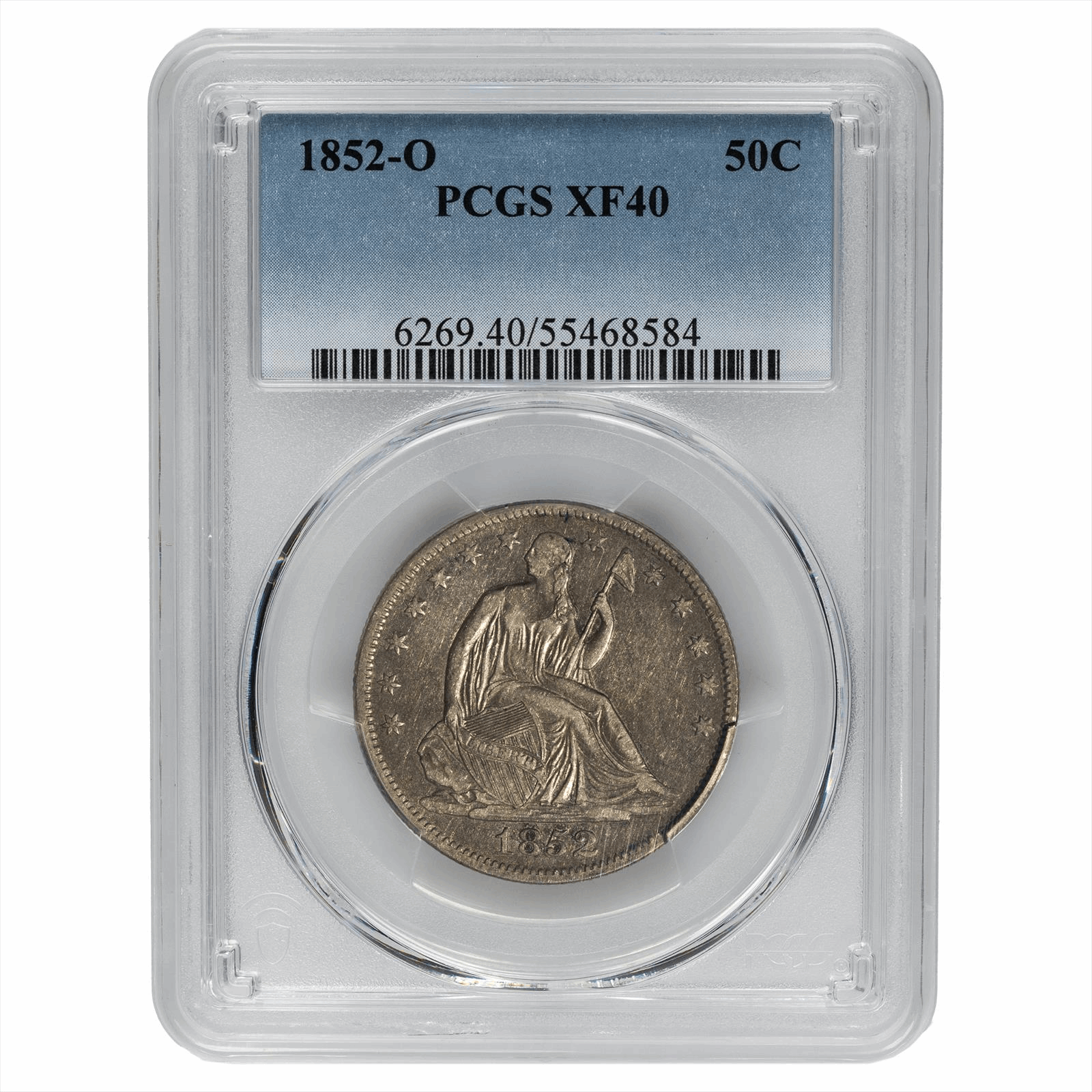 1852-O Seated Liberty Half Dollar 50C PCGS XF 40