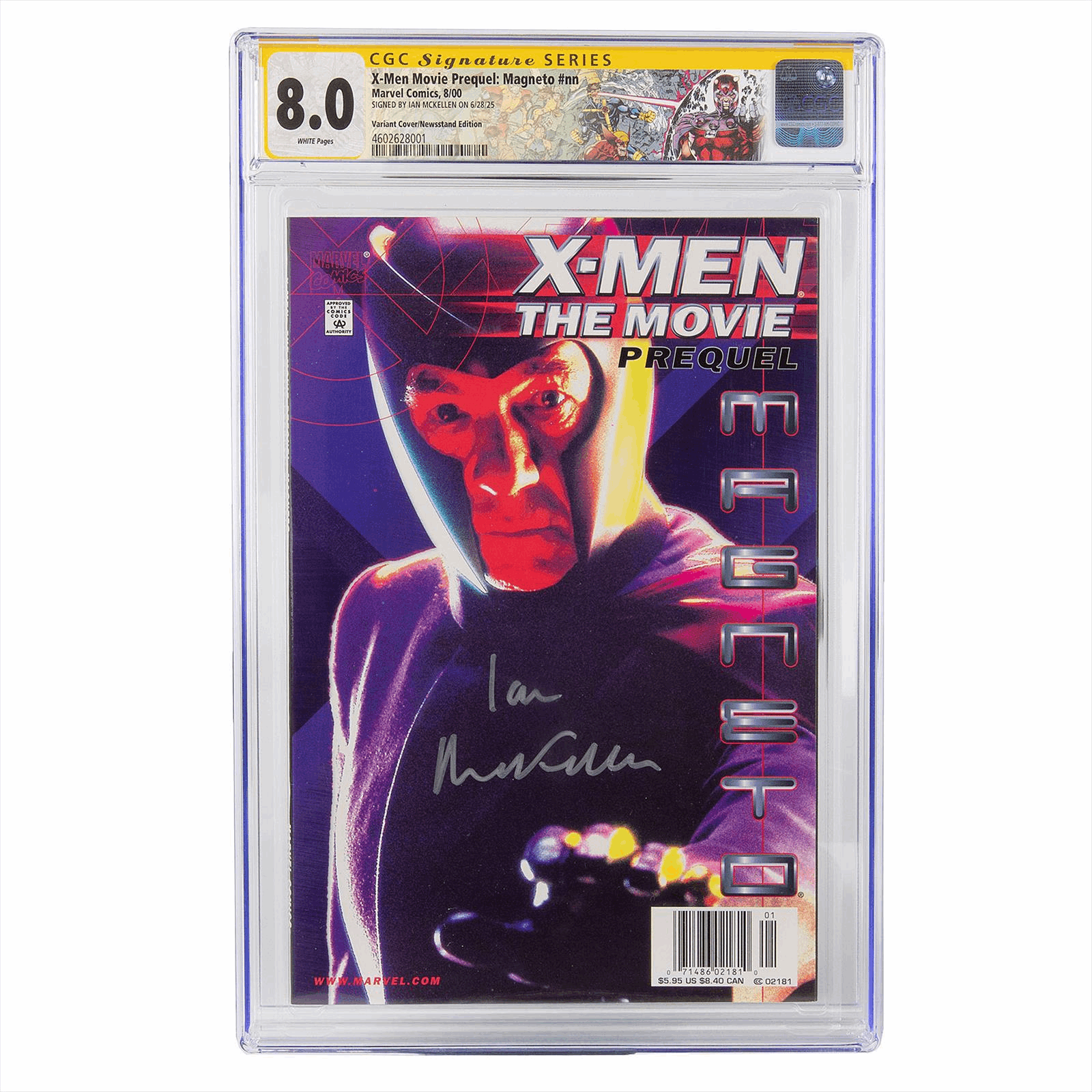 2000 Marvel XMen Movie Prequel Magneto Ian Mckellen Signed CGC Signature Series 8.0