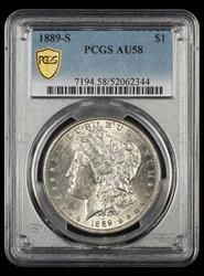 1889 S $1 PCGS  AU58