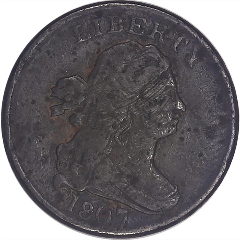 1807 Draped Bust Half Cent 1/2c Circulated Fine - Nice Type Coin