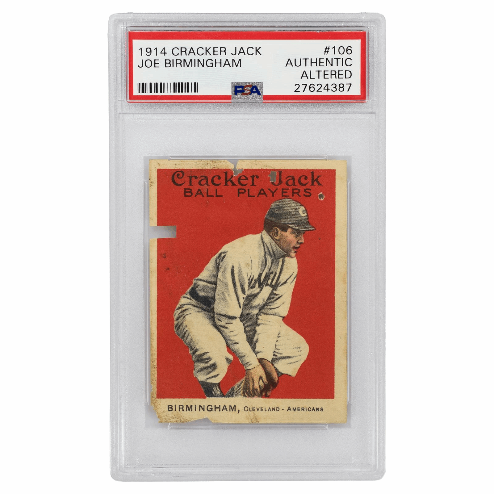 1914 Cracker Jack Joe Birmingham #106 PSA Authentic Altered