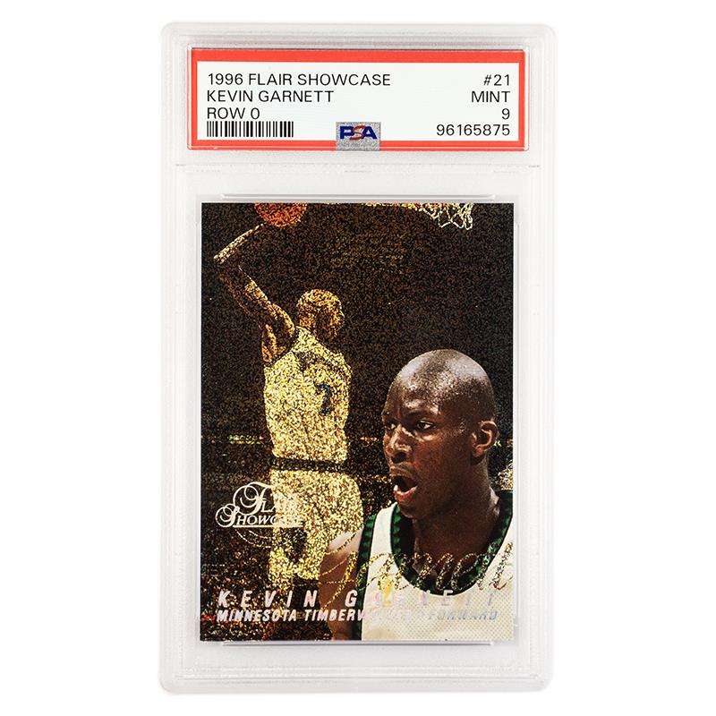 1996 Flair Showcase Kevin Garnett Row 0 #21 PSA Mint 9 Cert #96165875