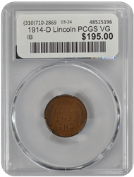 1914-D Lincoln PCGS VG