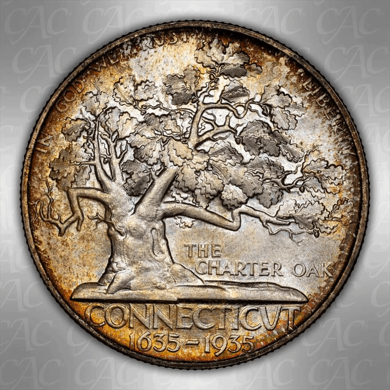1935 Connecticut 50c CACG MS 67