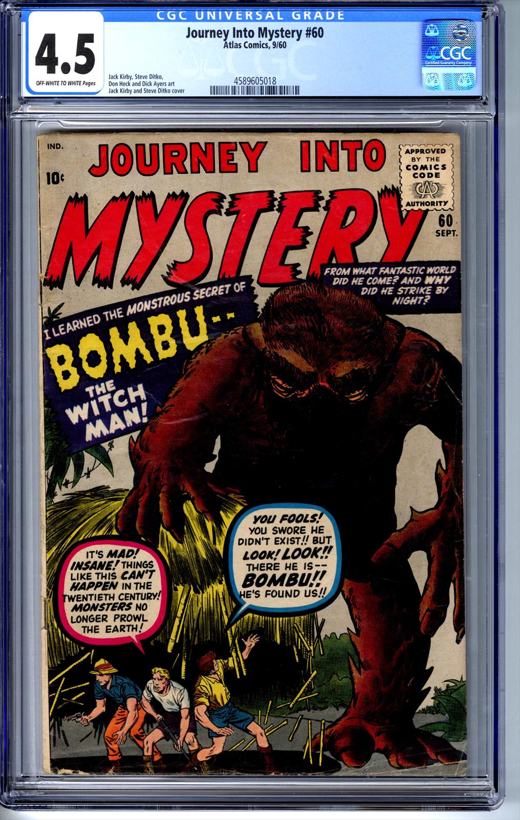 Journey Into Mystery #60 CGC 4.5 4.5