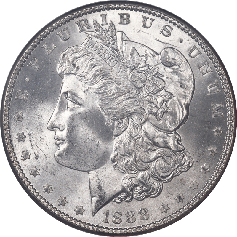1888 Morgan Silver Dollar $1 NGC MS 65 CAC - Nice White Coin
